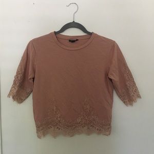 Pink Lace Trimmed T-Shirt size 6